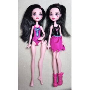 Monster High Draculaura Doll Lot Swimsuit Ghoul Spirit Cheerleader 1 Broken Leg